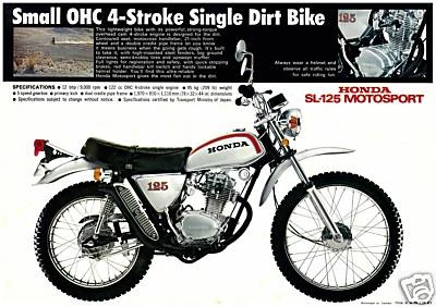 HONDA Brochure SL125 1972 SL125 K1 Sales Catalog Catalogue REPRO