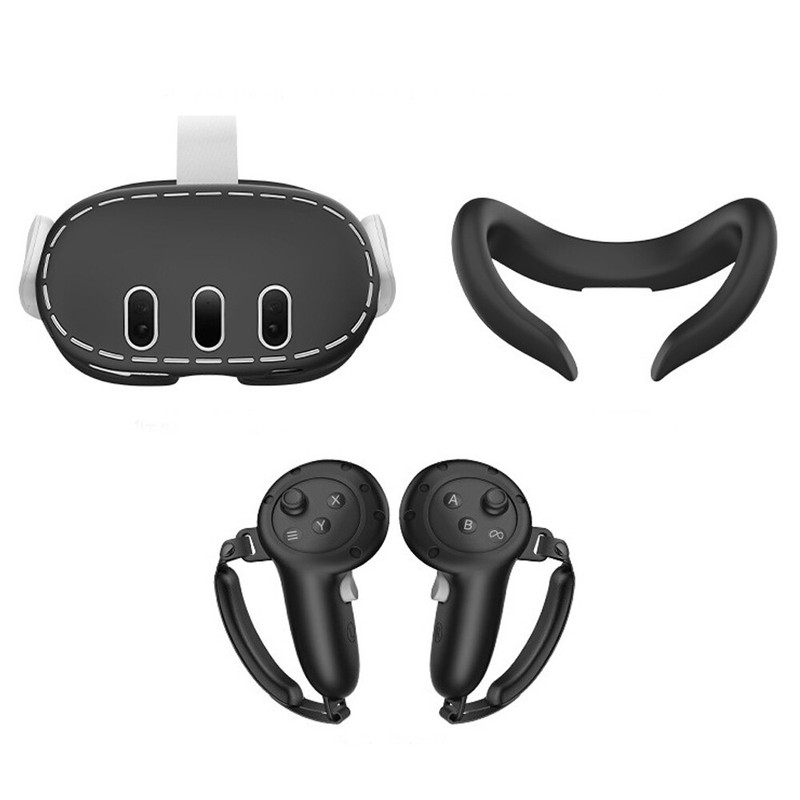 Silicone Protective Cover Shell Case For Meta Quest 3 VR Headset Head Face Cover