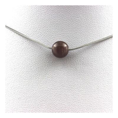 Collier 1 Perle Saphir De Mogok Birmanie - 8 Mm - Neuf Avec Étiquettes - Marque A Bijoux
