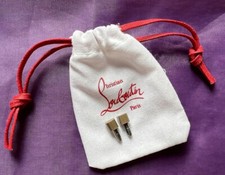 NEW CHRISTIAN LOUBOUTIN NUDE BEIGE HEEL TAPS Heel Tips Replacement Dust Bag New