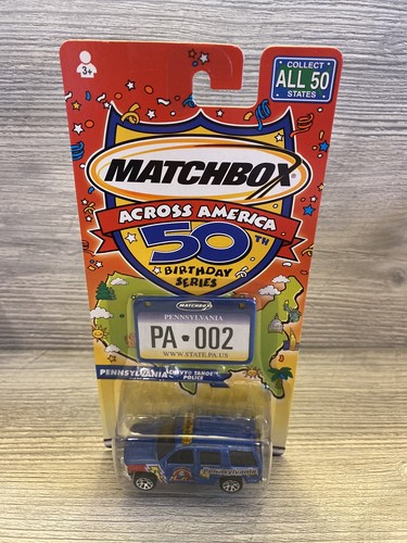 MATCHBOX A TRAVÉS DE AMÉRICA 50 CUMPLEAÑOS #2 PENNSYLVANIA CHEVY TAHOE - Imagen 1 de 8