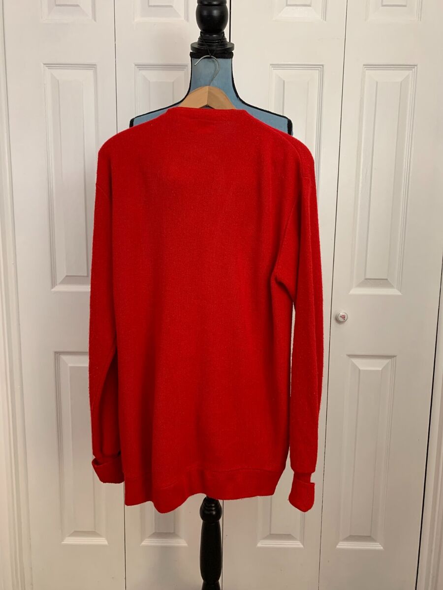 Vintage 70's The Fox Collection Cardigan Sweater Red USA V Vintage 70's The Fox Collection Cardigan Sweater Red USA V
