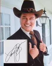 LARRY HAGMAN Signed 14X11 Photo Display In DALLAS As J. R. EWING COA