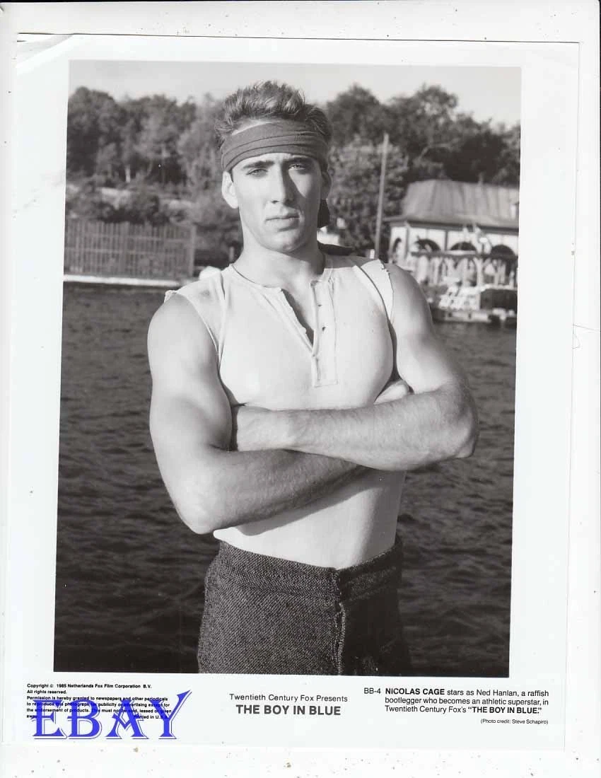 Nicolas Cage sexy hunk VINTAGE Photo Boy In Blue | eBay