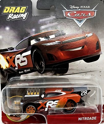 Nitroade XRS Drag Racing Fahrzeug Disney Pixar Cars Schwarz Orange NEU & OVP