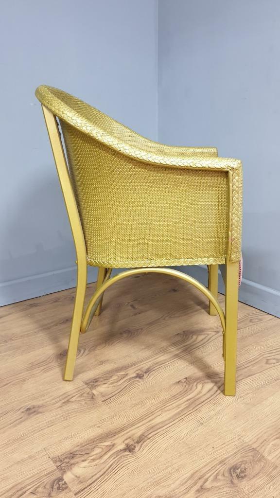 Vintage Shabby Chic Gold Wicker Bedroom Chair eBay