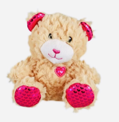 Greenbrier Small Brown Fluffy Valentine Teddy Bear 5'' Plush Embroidered Eyes 6 