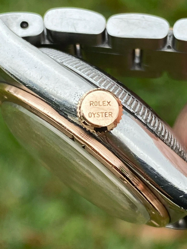 RELOJ ROLEX OYSTER PERPETUAL 1948 RARO CLÁSICO ORO ROSA/ACERO INOXIDABLE Foto 3 de 4