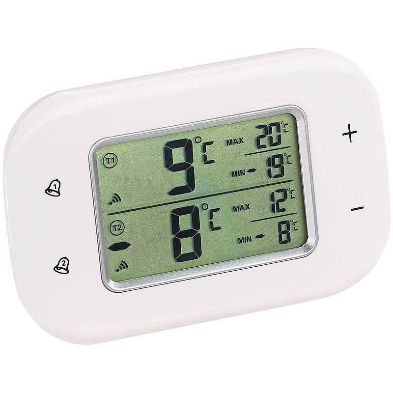 Digitales Kühl- & Gefrierschrank-Thermometer, 2 Funk-Sensoren, weiß - Bild 2 von 4