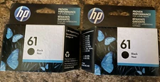 New Factory Sealed HP 61 Black Ink Cartridges 2-Pack CH561WN CZ073FN  Exp 2027