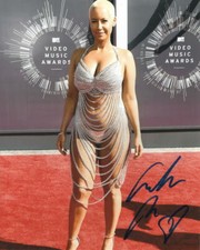 HOT SEXY AMBER ROSE SIGNED 8X10 PHOTO AUTHENTIC AUTOGRAPH COA I