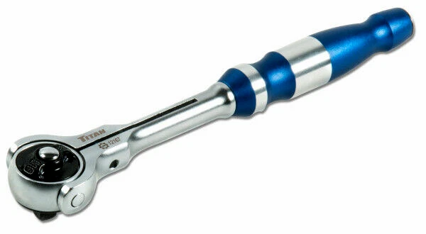 Titan Tools® 11203 - 1/4 Drive 3-1/2 Length 60 Teeth Quick Release Head Flat Metal Grip Bit Driver And Ratchet Set 2 Pieces Mpn 11203