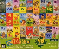 Jigsaw Puzzle ABC 48 PCS Jumbo Floor Puzzle Kids 3 Large  2' X 3' Educational