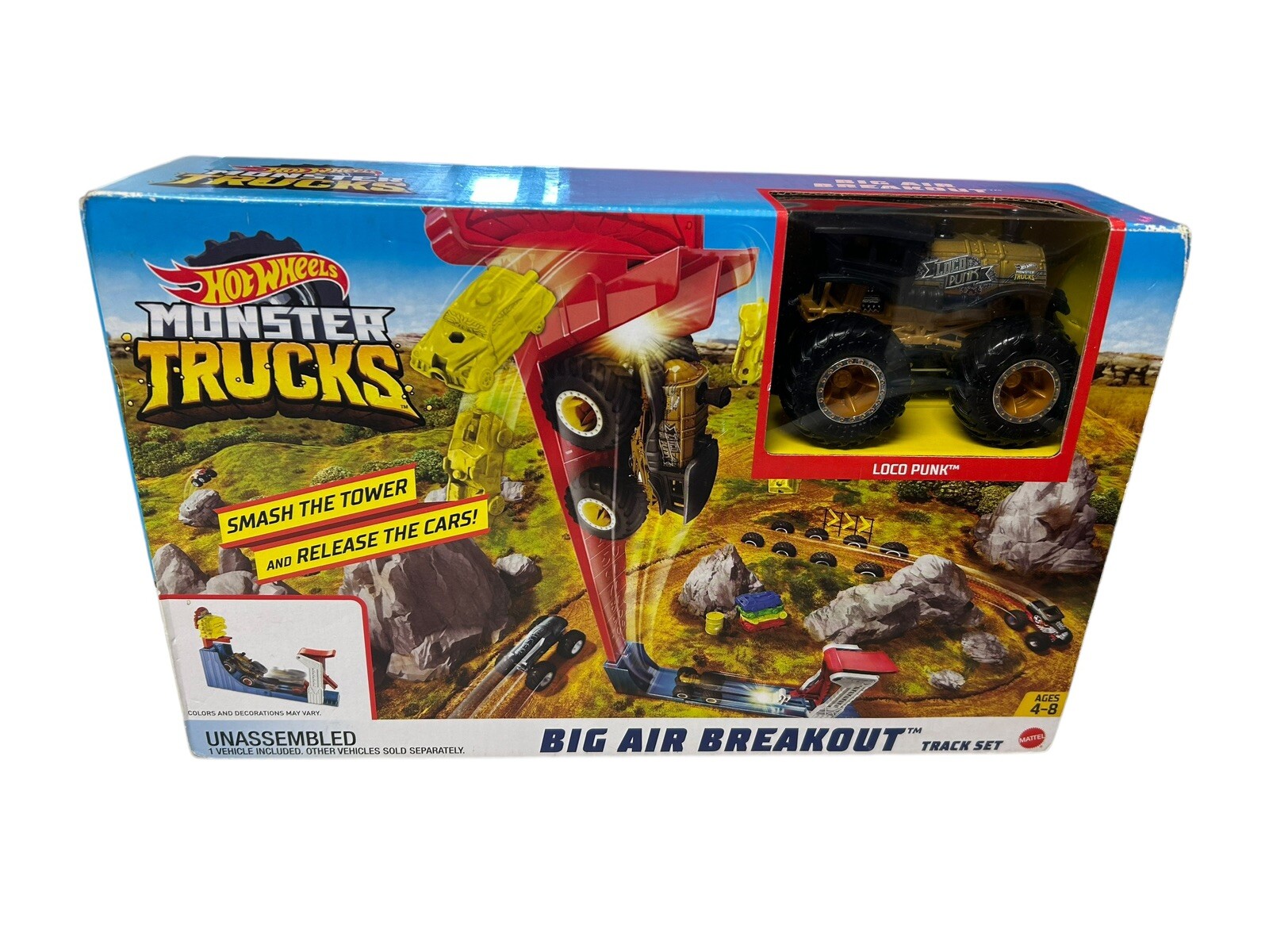 Hot Wheels Monster Truck Big Air Breakout Track Set Loco Punk Diecast Truck