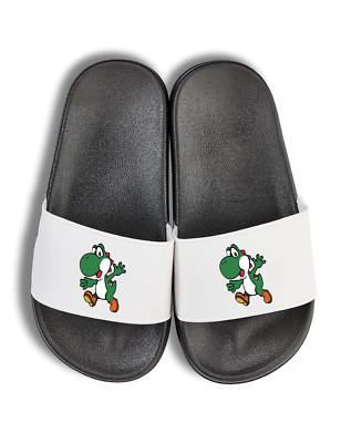Kinder Yoshi2 Sandalen Badelatschen Print Logo Spruch Gaming Retro Mario Zocker