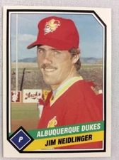 1989 Albuquerque Dukes-TCMA Minor League Baseball Card-Jim Neidlinger