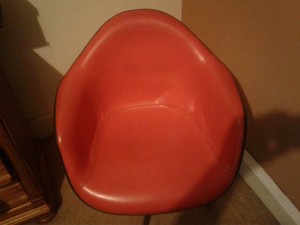 Herman Miller Eames Upholstery Orange Fiberglass Arm Chair Vintage Ebay