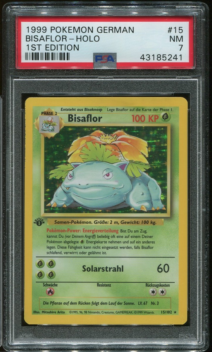 Bisaflor / Venusaur PSA 7 German 1st Edition Pokemon Base Holo Set