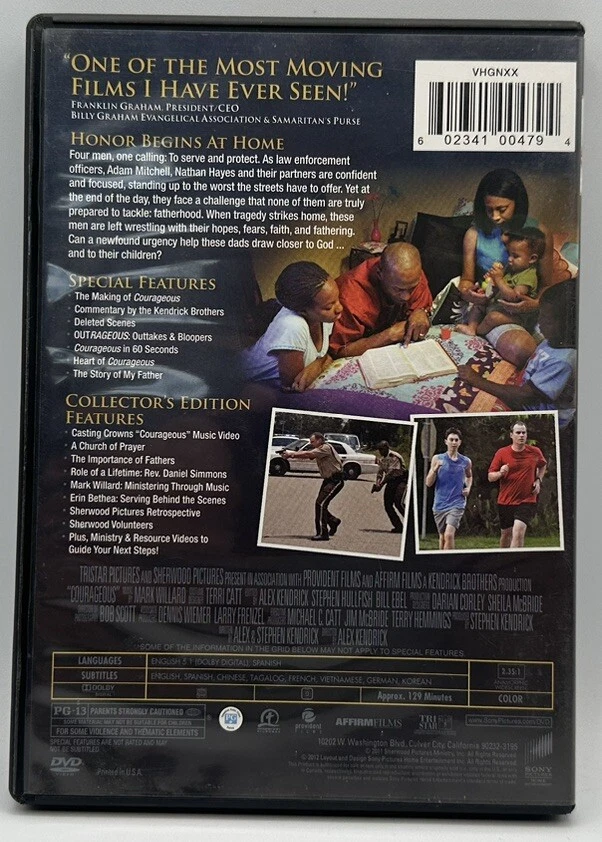 Courageous DVD Exclusive Collector’s Edition Honor Begins At Home Free Shipping - Image 2 of 3
