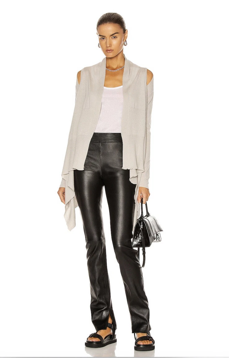 Rick Owens Medium Wrap Cape Sleeve Cardigan Oyster Beige Draped M NWT 635