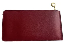 YALUXE Card Organizer Genuine Leather ID Blocking Gold Hardware Red Wine Color