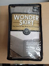 NEW Wrap-Around Wonderskirt Bed Skirt in Light Grey TWIN