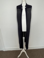 Marlawynne Navy Long Knit Waistcoat U.k. M