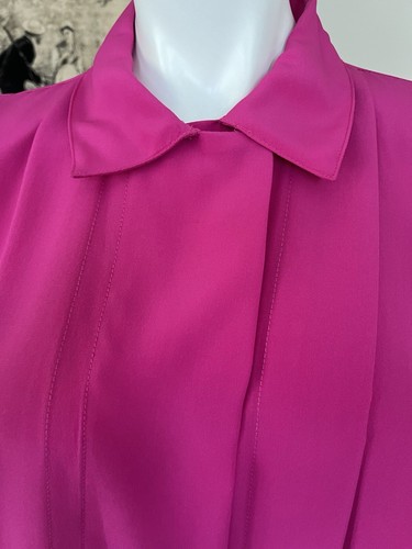 NWT La Chine Classic By Galinda Wang Womens Pink Chiffon Blouse Button Up Sz. 4 - 第 10/14 張圖片