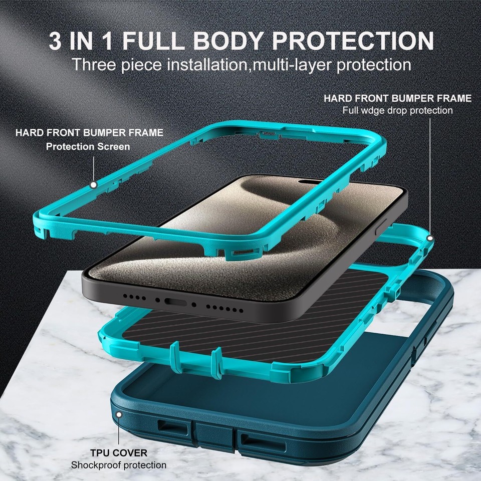 Shockproof Case For iPhone 17 Air 16 15 14 Plus 13 12 11 Pro Max Rugged ...