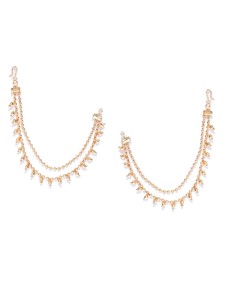 Indian Wedding Jewelry Gold Plated Sahara Kaan Chain Pair Head