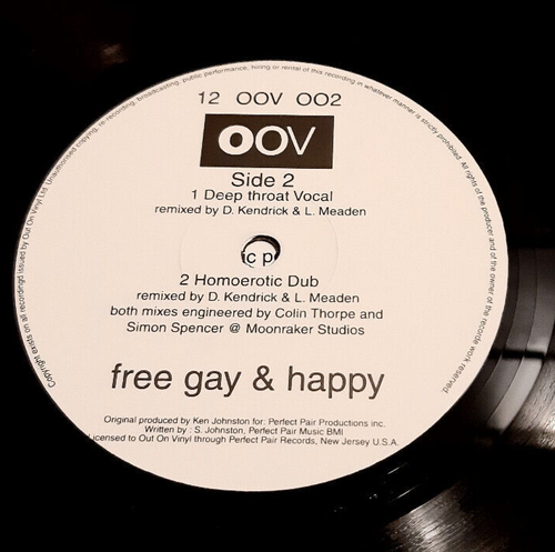 COMING OUT CREW FREE GAY & HAPPY 12” Vinyl Lovely Example 1995 - Picture 5 of 7