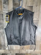 Dream Apparel Black Nylon Textile Motorcycle Vest With Gun Pocket NEW Size 2X...