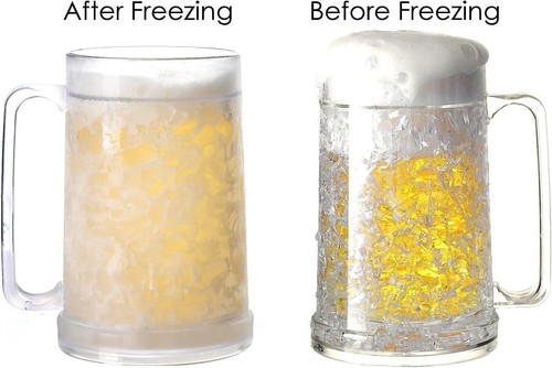 Set of 4 Double Wall Gel Frosty Freezer Ice Mugs - 16oz Stylish Drinkware - Picture 8 of 11