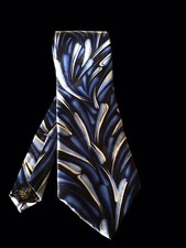 MURANO ITALY Contemporary Tie MENS 100 SILK Necktie Blue Splash Made in USA