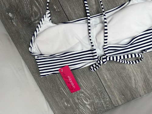 Xhilaration Juniors Striped Bandeau Bikini Swim Top, Blue Size XL (12-14) - Picture 4 of 6