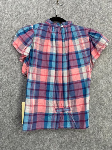 Trovata Birds of Paradis Carla Blouse XS Uk 8 10 12 Boho Check Anthroplologie - Picture 11 of 19