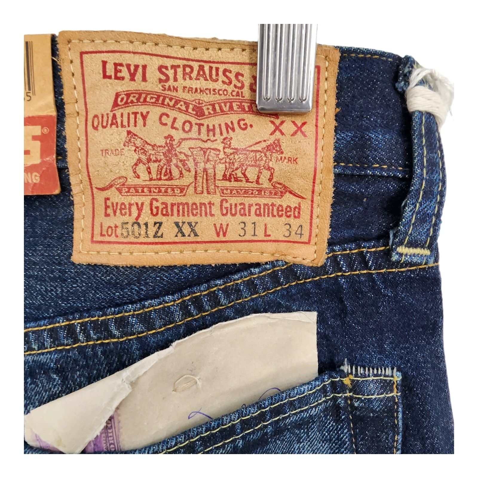 LVC Levi’s Vintage Clothing 501Z XX 1954 Selvedge Denim Jeans 31 x 34 Made USA image 2
