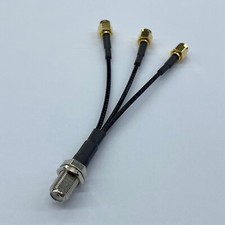 Y splitter type Branch cable 1x F female to 3x SMA male RG316 Pigtail Coax 50ohm