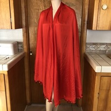 Vintage belly dancing jeweled red scarf 96  x 45  semicircle