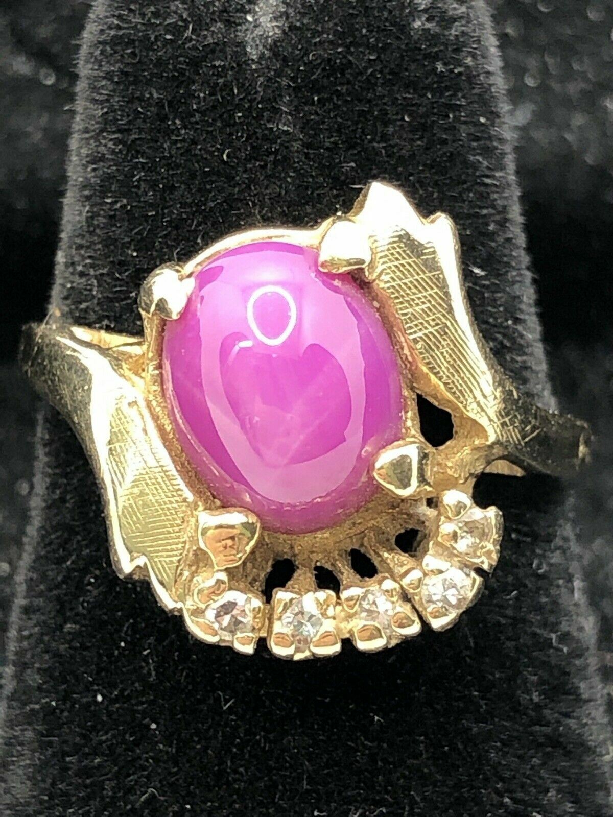 Solid 14K Yellow Gold 2.44CTW Star Ruby Ring with… - image 12