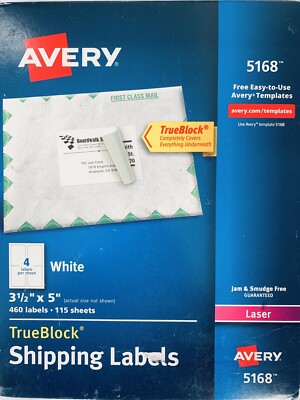 Shipping Labels For Laser Printers, TrueBlock Technology,3-1/2 X 5 In 456 Labels