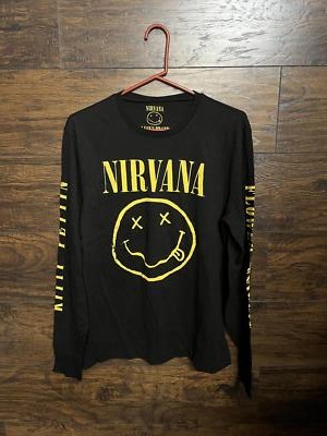 Nirvana Smiley Long Sleeve T-shirt - Baby Kissing Rock | eBay