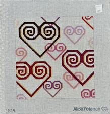 Hearts 13ct Needlepoint Handpainted Canvas 2279 Alice Peterson 18 x 6