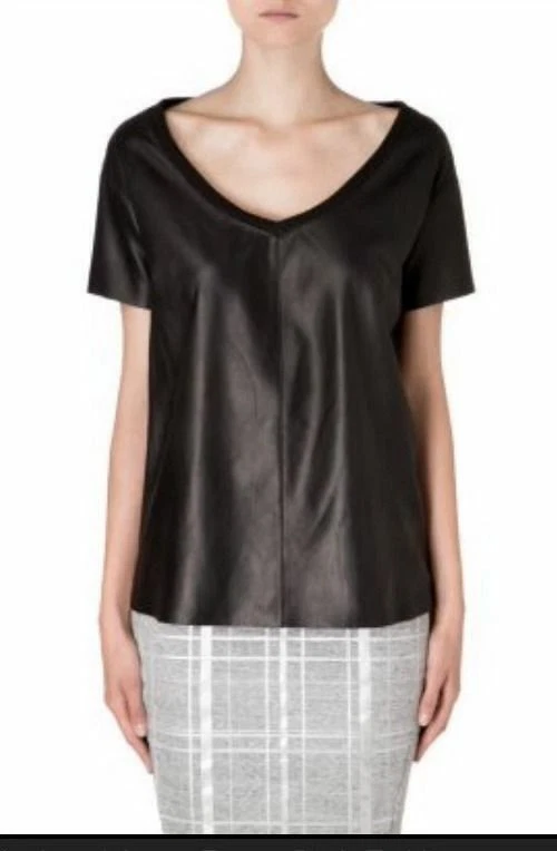 $425 Elizabeth & James ESME Leather T-Shirt  - Image 2 of 4