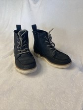 Cat And Jack Brown Lace Up Boots Side Zipper Size 13 Boys