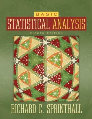Basic Statistical Analysis Hardcover Richard C. Sprinthall