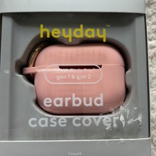 Heyday Earbud Case Cover Peach Silicone with Keychain Clip AirPods Pro Gen. 1 2