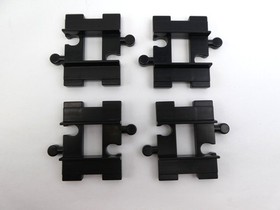 Lego Duplo Black Train Track Junction, Bridge End, and 4 Short Straight Track