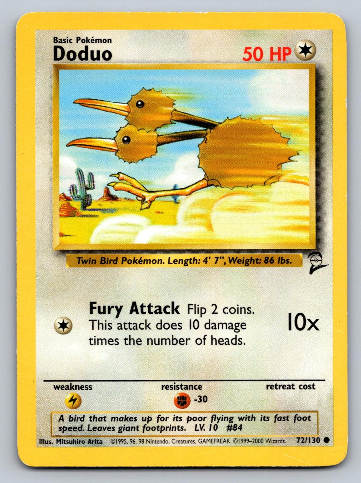 Doduo 72/130 Common Base Set 2 Pokemon Lightly Played