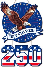 American 250th Anniversary Decoration Wooden Eagle Door Wreath for Front Door Si